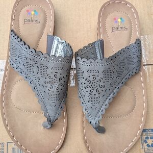 Palms Women's Gray and Tan Sandals Size 9
